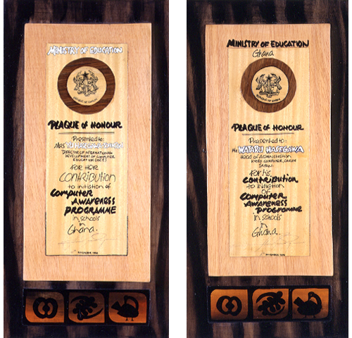 Awards from the Ministry of Education of Ghana to Yu Hasegawa and Wataru Hasegawa